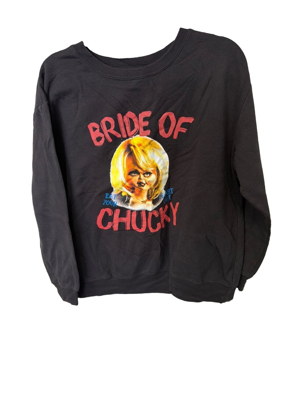 Bride Of Chucky Women's Size Small Black Long Sleeve Sweatshirt 2XL G0024
